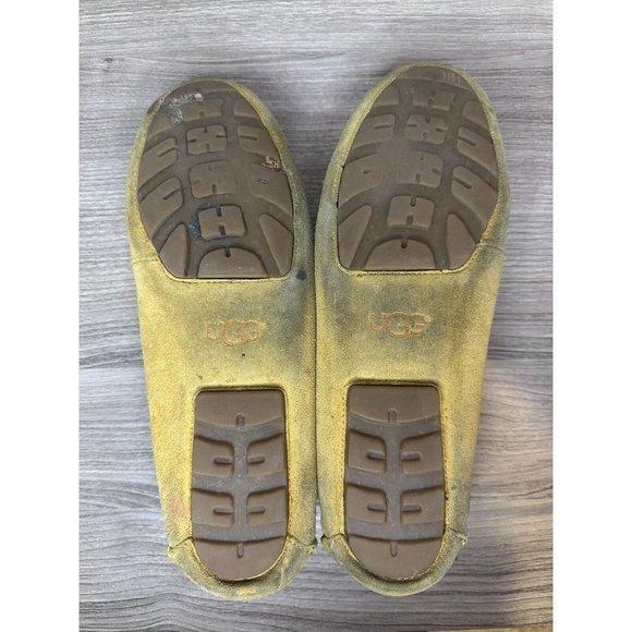 Ugg Women Genuine Leather Mustard Yellow Slip On Loafers Flats Shoes 9.5 - Picture 8 of 8